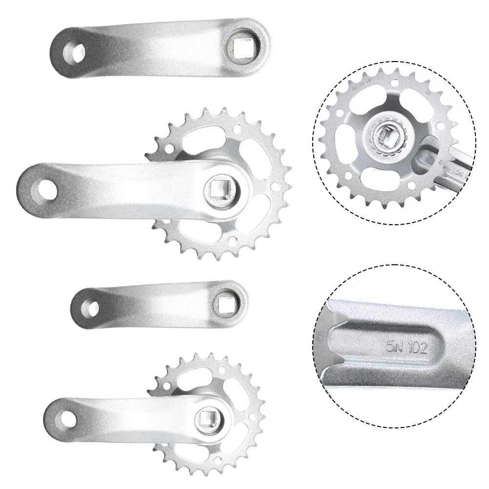 

Lightweight and Durable 25/28T Kids Bicycle Crank Set Square Hole Single Speed Crankset made of Aluminum Alloy
