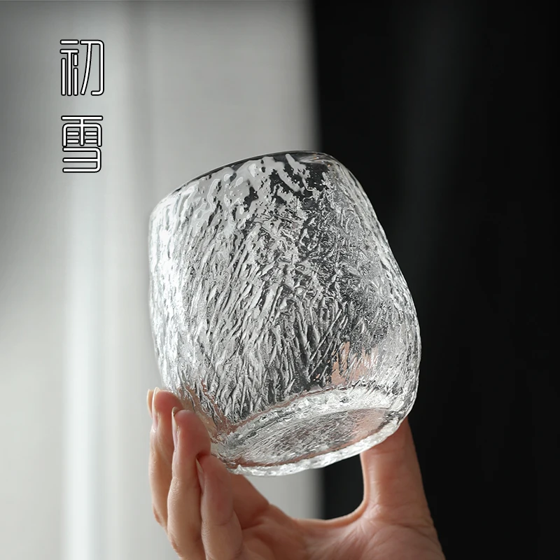 

Японская стеклянная термостойкая молотковая чайная чашка, прозрачная кружка с защитой от ветра, домашние гостиничные костюмы для утолщени...