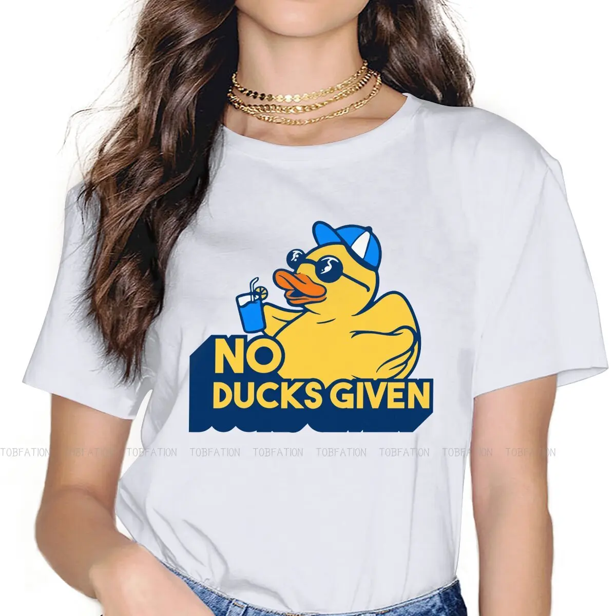 Meme Design Girls T Shirt No Ducks Given Cute Female Tops 5XL Graphic Kawaii Tees Ladies Oversized Tshirt