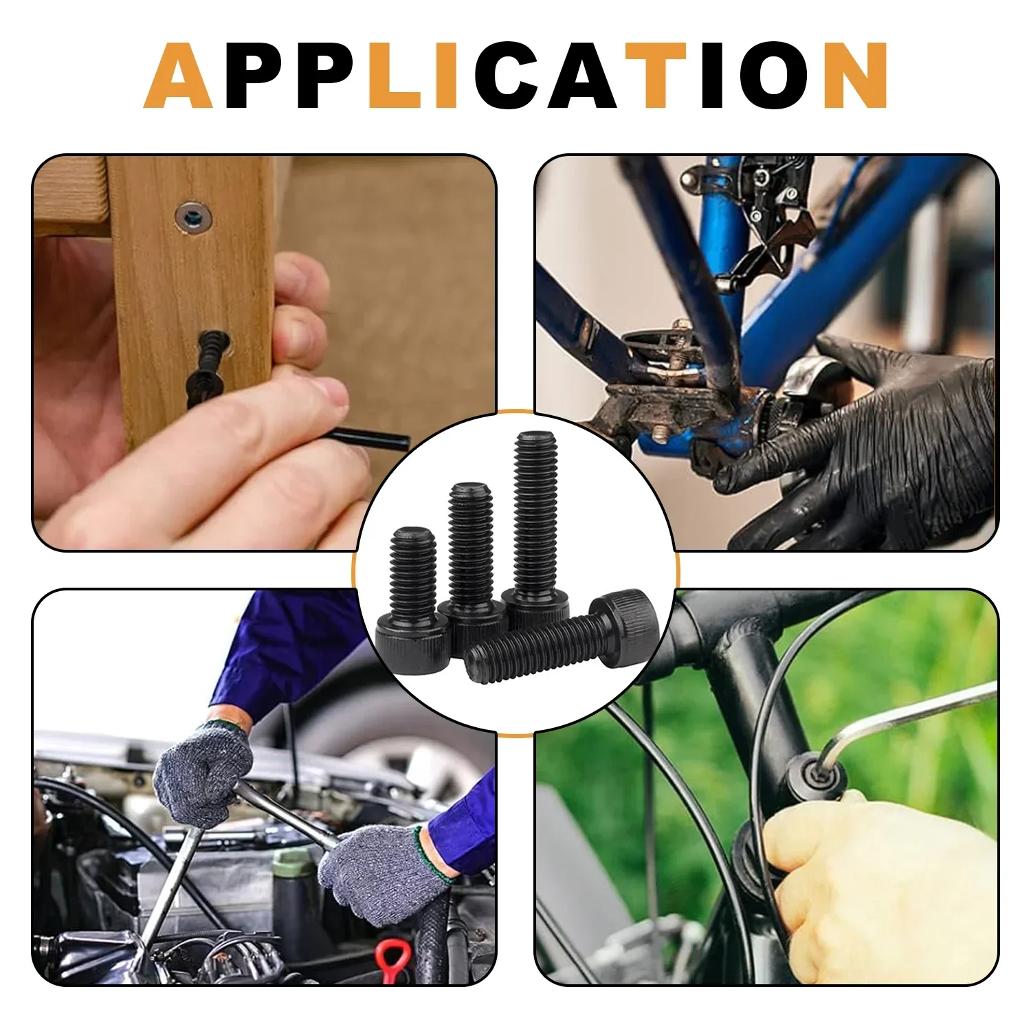 420 шт. винт с шестигранной головкой M2 5x4/6/8/10/12/16/20 мм шайба набор гаек шестигранный