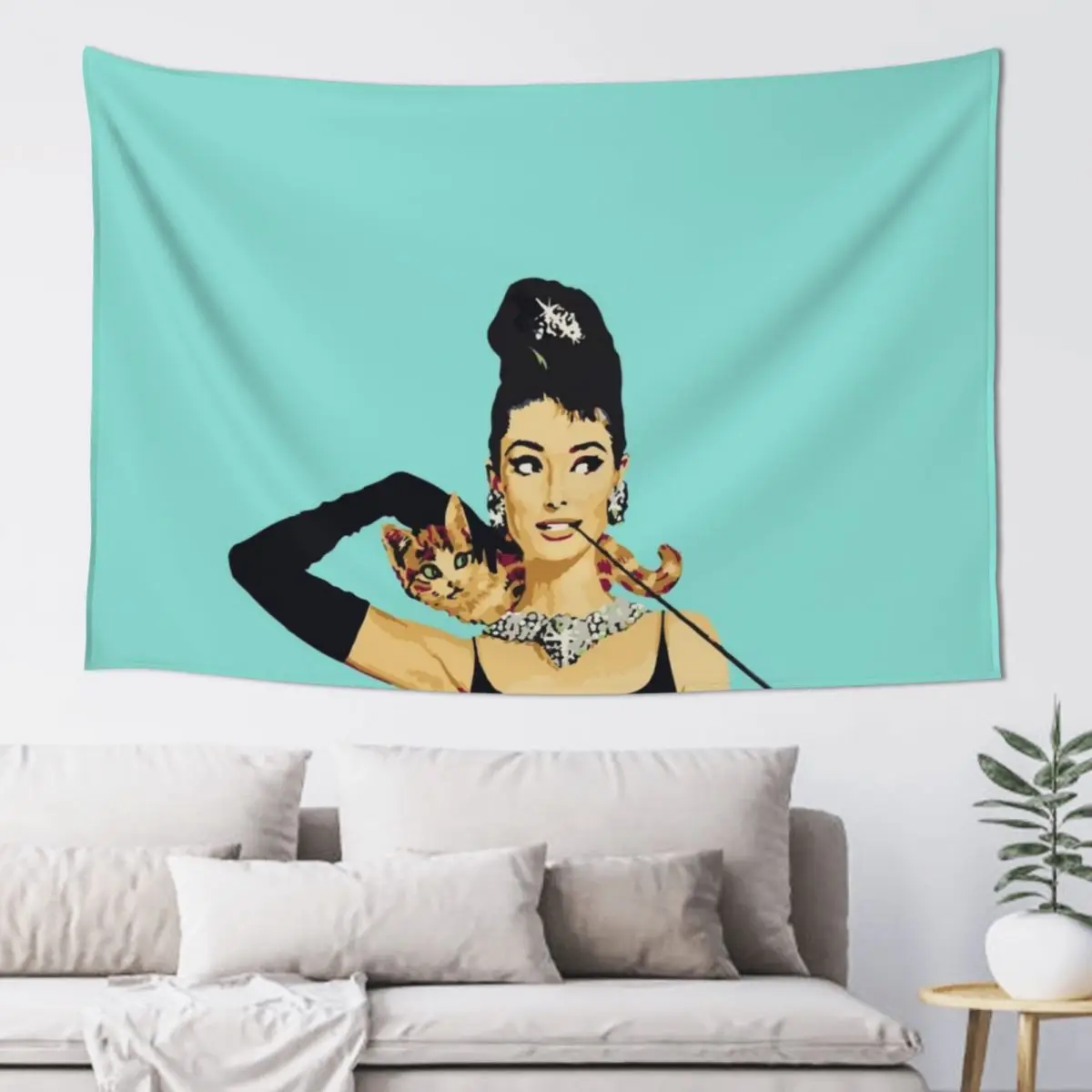 Завтрак в Тиффани Одри Хепберн ювелирные изделия цветной гобелен настенные