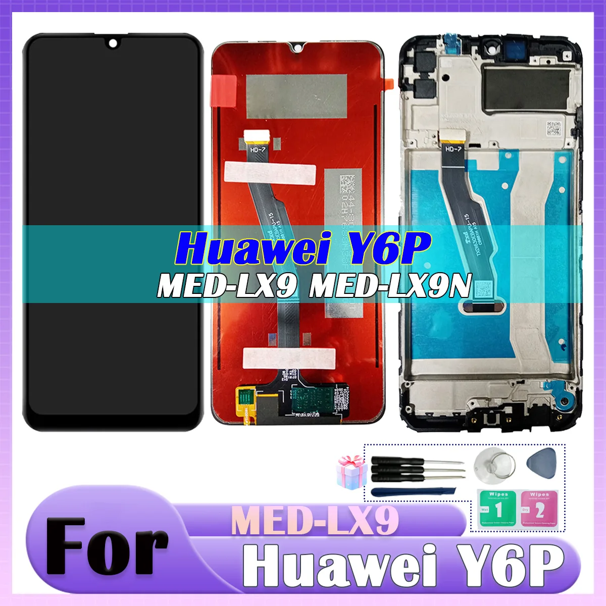 Для Huawei Y6P 2020 MED-LX9 ЖК-дисплей с сенсорным экраном в сборе для Honor MOA-LX9N Замена