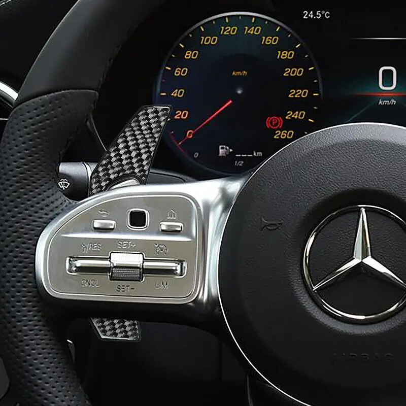 

2Pcs Imitation Carbon Fiber Steering Wheel Paddle Shift Extensions Shifter For Benz CGLB220 Interior Trim Car Accessories