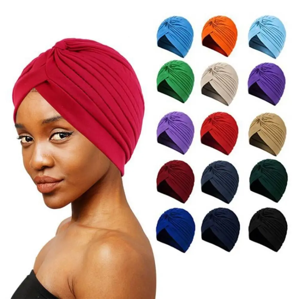 

2023 Elastic Sleep Caps Beanies Headwrap Baby Pure Color Turban Kids National Wind Chemotherapy Hat Cotton Hat Bandana