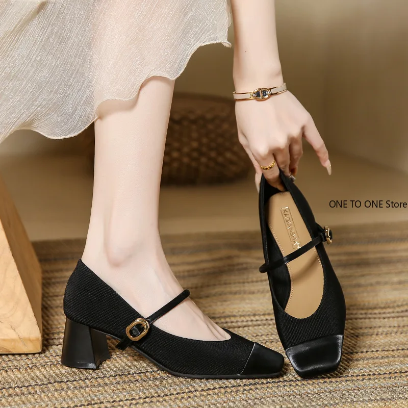 

Shallow Mouth Grandma Shoes 2024 Fashion Women's Mixed Colors All-Match Low Heels Female Footwear Modis Summer Comfortable