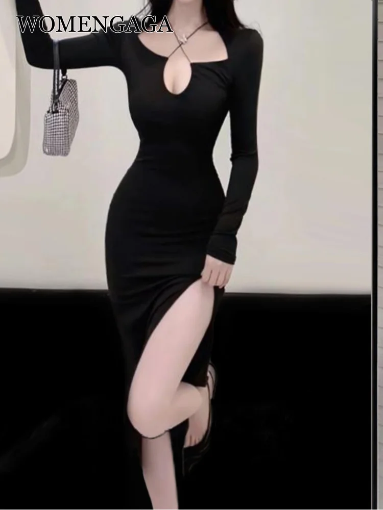 

Женское платье с длинным рукавом, V-образным вырезом и длинным рукавом