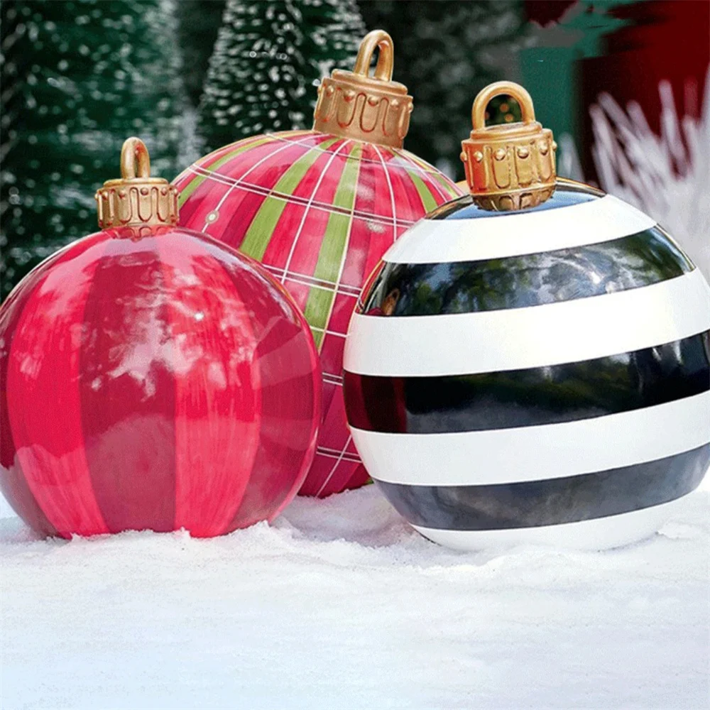 24-дюймовый рождественский надувной декоративный шар уличный ПВХ гигантские