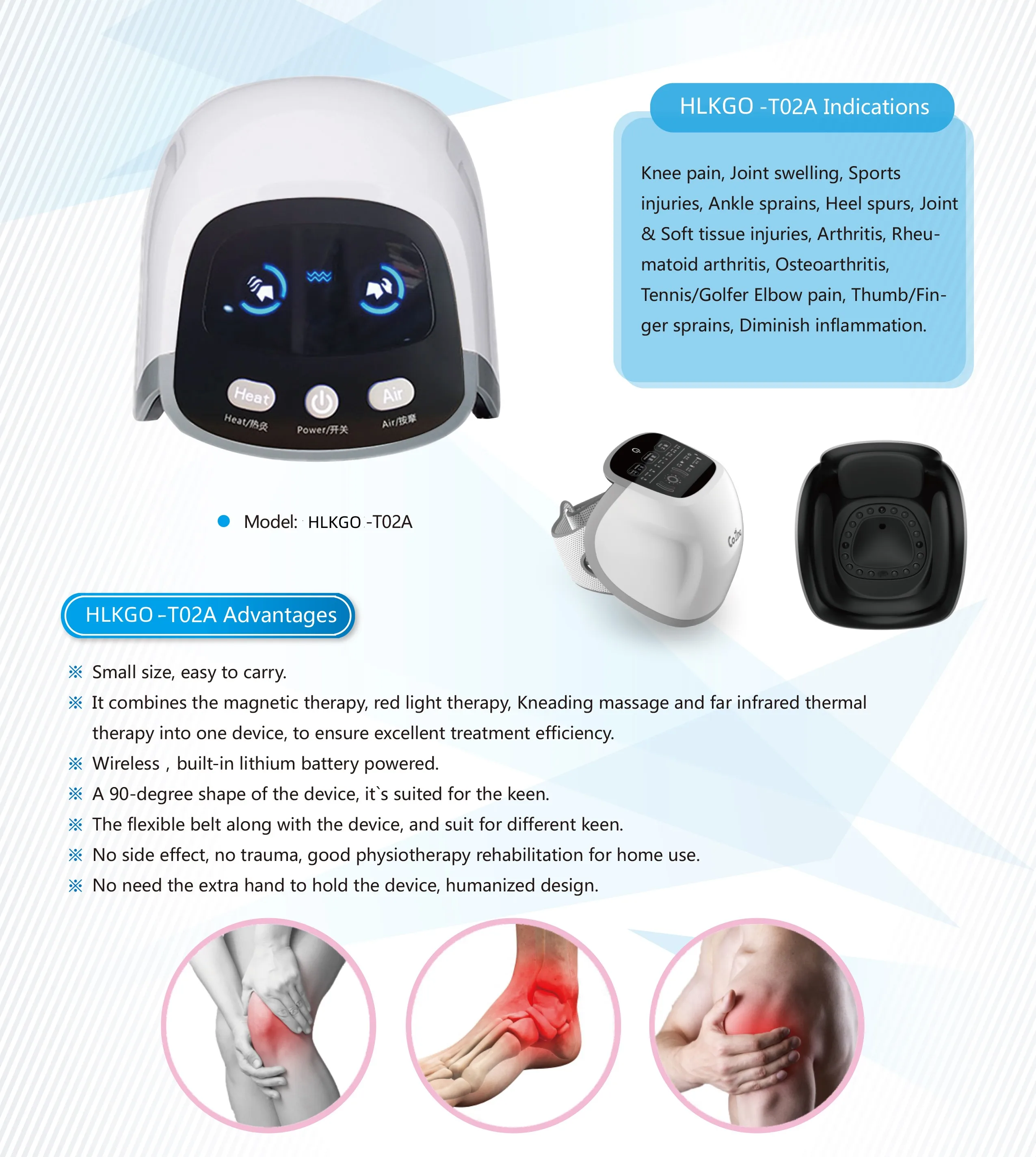 

New Electric Knee Massager Laser Heated Air Massage Pain Relief Rehabilitation Equipment Care Leg Massage Physiotherapy