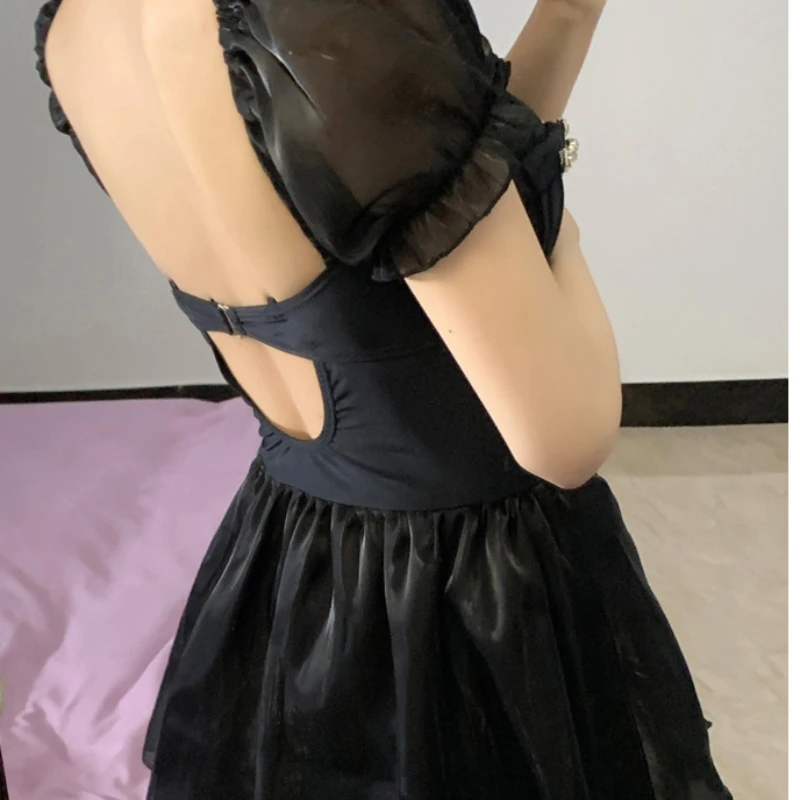 Новое модное летнее черное винтажное платье женское облегающее элегантное