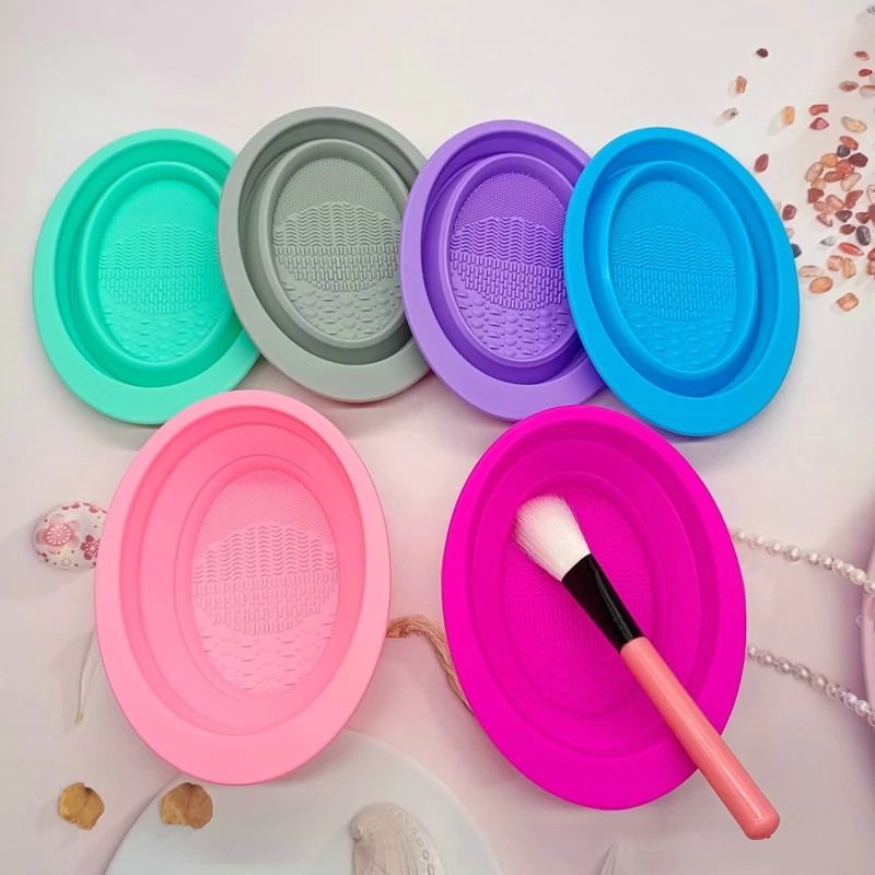 Складной коврик для чистки кистей макияжа силиконовый универсальная коробка