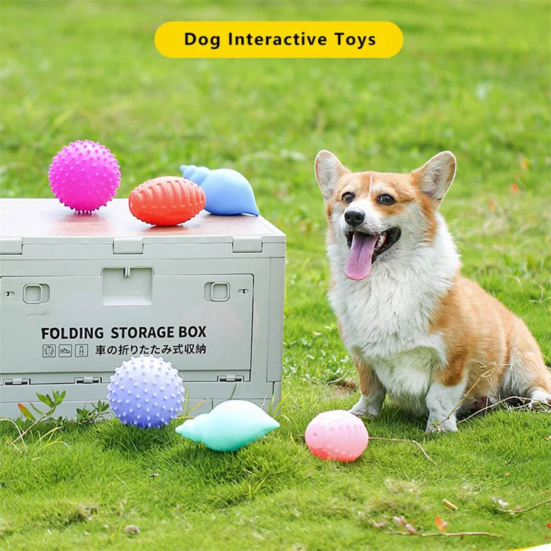 

Dog Toy Interactive Cat Puppy Sounding Toy Polka Squeaky Tooth Cleaning Ball Training Pet Teeth Ball Toys Accessories T118-3
