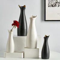 ceramic vase cat model vases nordic decoration home living roon decoration table accessories flower vase christmas gifts