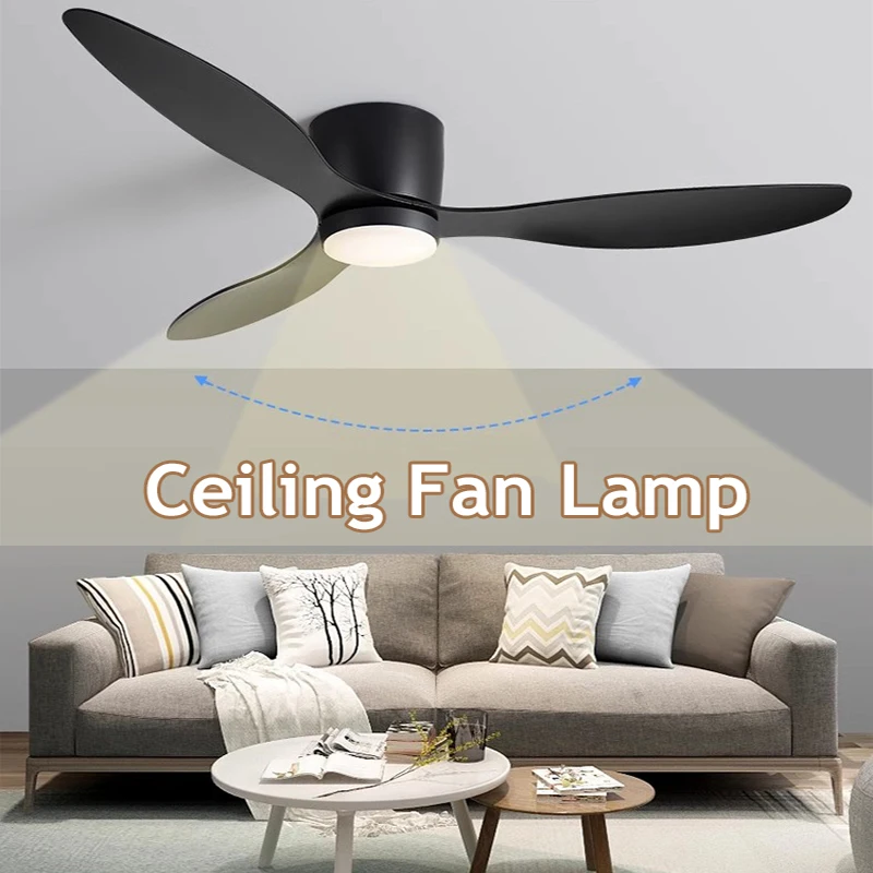 Modern Ceiling Fan Low Floor DC Motor 30W Fan With Light Loft Remote Control Decorative Home Fan Without Lights