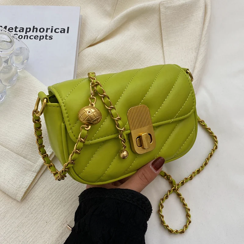 

2022 Hit Summer Fashion PU Leather Quilted Women's Designer Handbags and Purses Luxury Brand Chain Shoulder Crossbody Bags