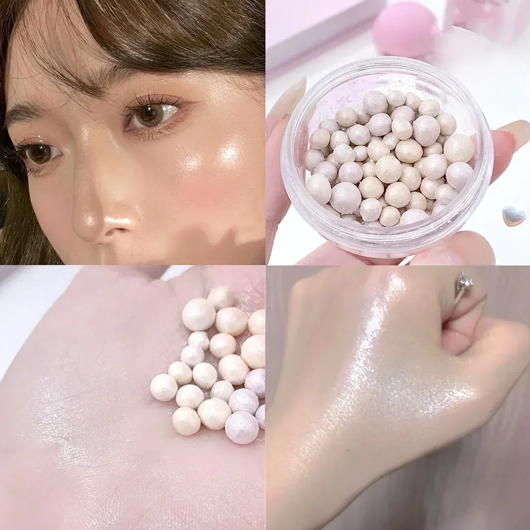 Алмазный перламутровый хайлайтер пудра бобы шампанское белый мерцающий контур