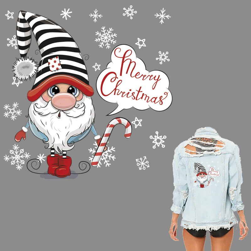 

Heat Transfers Christmas Gnomes Diy Heat Press Appliqued Clothes Stickers Hoodies Parches Ropa Iron On Patches