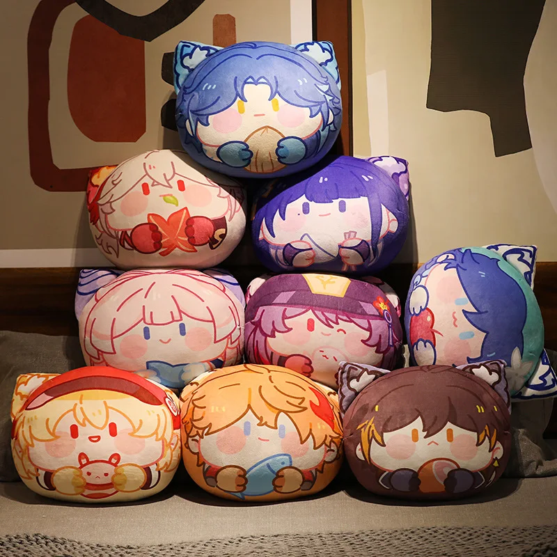 

Game Genshin Impact Xiao Tartaglia Raiden Shogun Yae Miko Cute Cat Ear Plush Dango Doll Pillow Throw Cushion Toys Bag Pendant