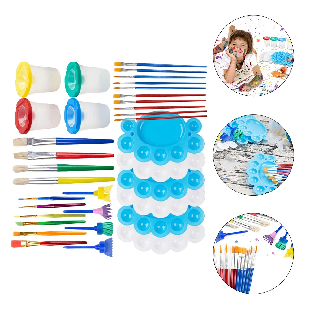 

1 Set Painting Tools Oil Painting Brush Pallet Brush Pallet Set Containers