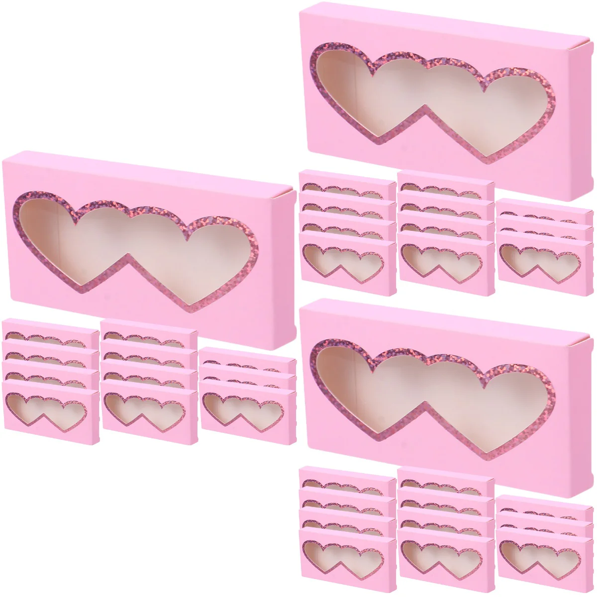 

90 pcs Portable Eyelashes Packaging Storage Boxes False Eyelashes Storage Boxes with Clear Window