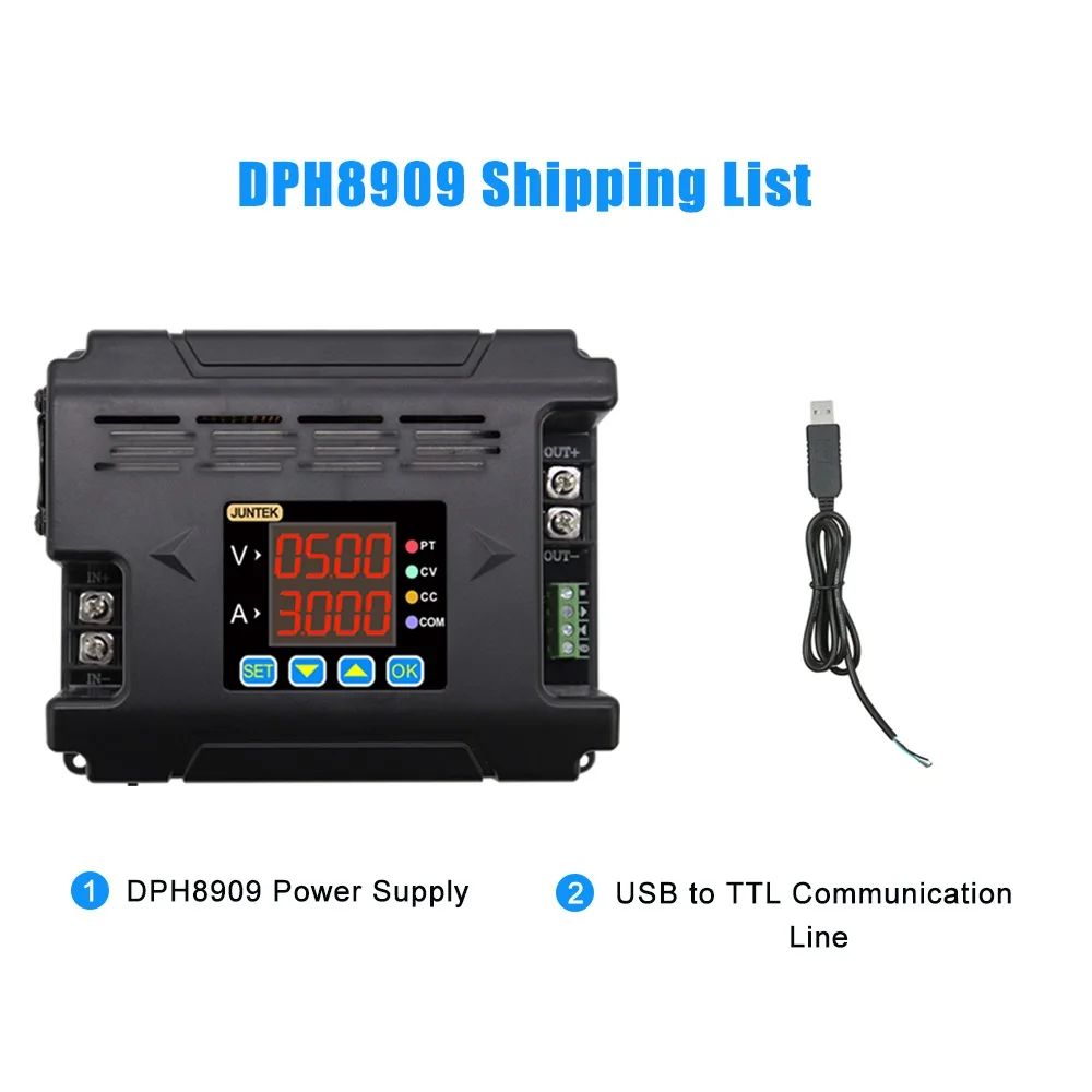 

JUNTEK DPH8909 96V9.6A DC DC Digital Adjustable Step Down Voltage Power Supply Buck Converter 485 Communication Programmable