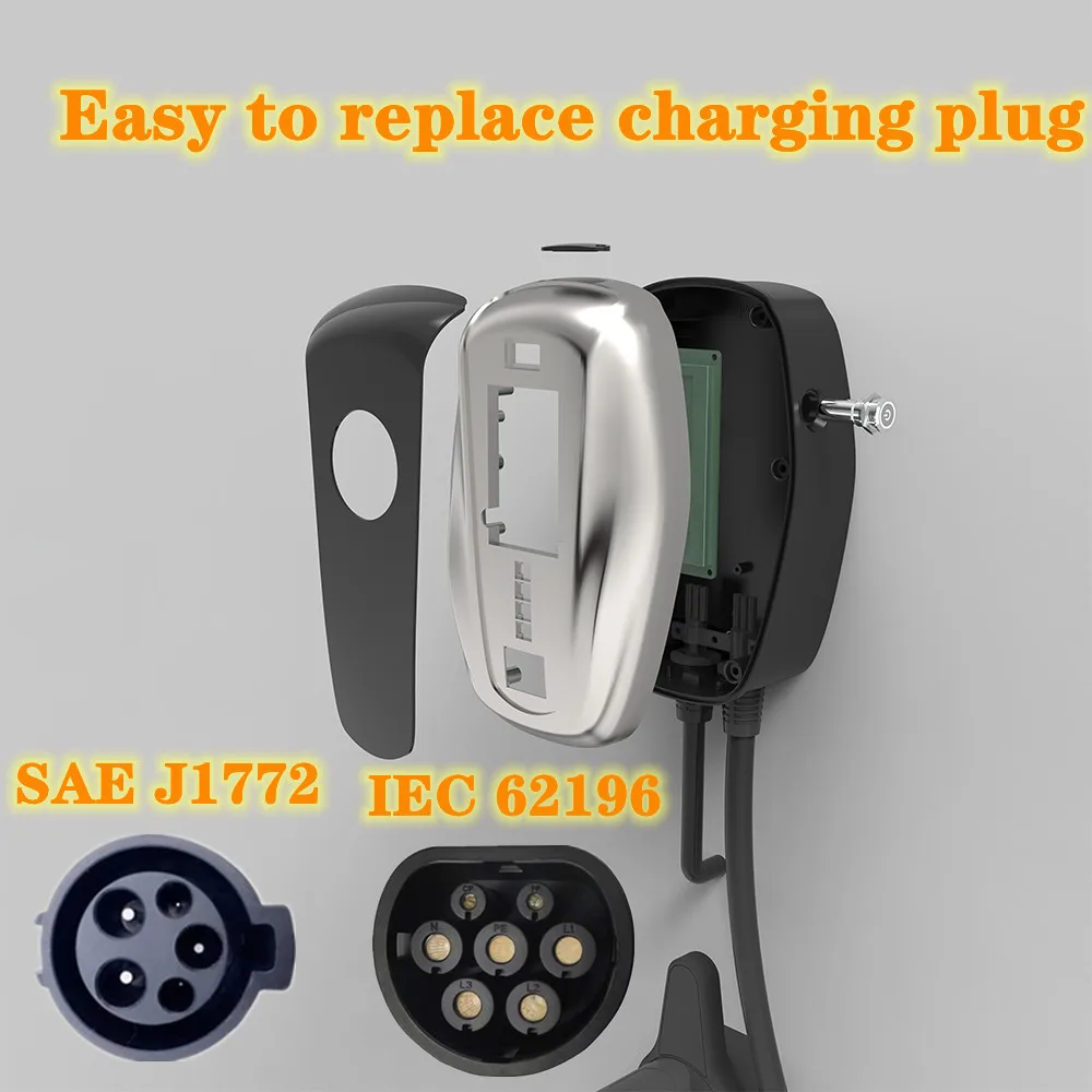GKFLY 32A 7KW Type1 SAE J1772 Type2 IEC6219-2 EV зарядное устройство электромобиль зарядная станция