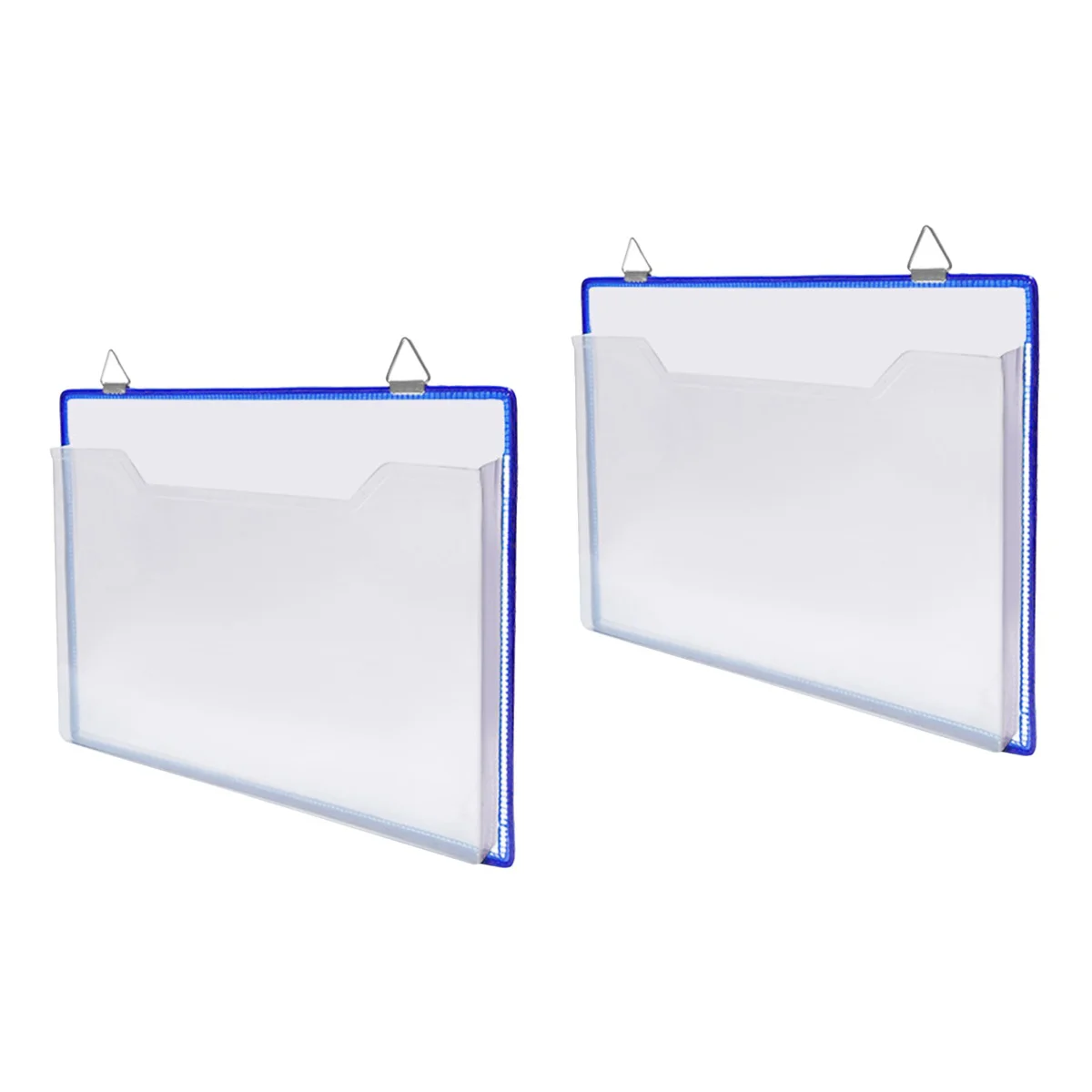 

Set 2 File Storage Bag Home Hanging Magazine Office Pocket Plastic Folders Transparent Container Organizer Document