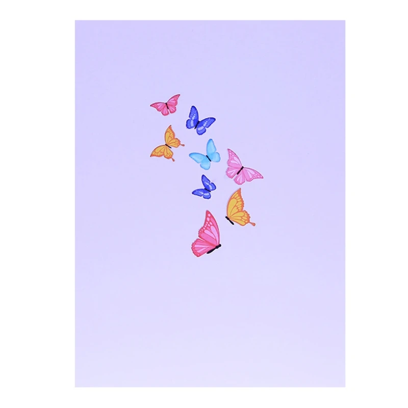 

3D всплывающая открытка, красочная для дерева-бабочки, романтические поздравительные открытки ручной работы на день рождения,