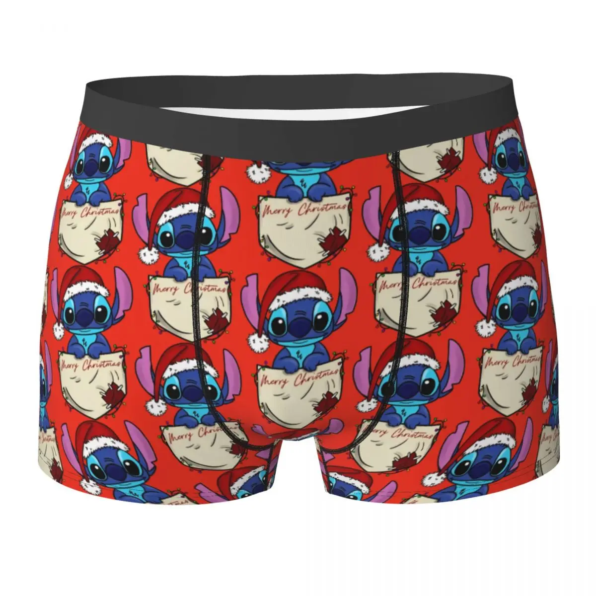 Рождественское нижнее белье с двумя карманами мужские трусы принтом удобные