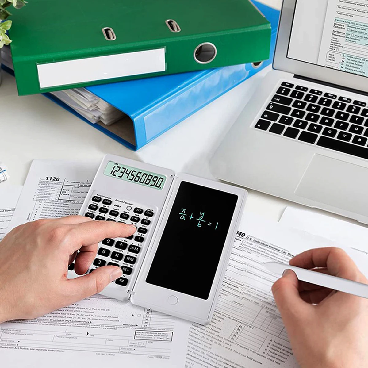 Складной калькулятор 10-значный с ЖК-экраном ручка для рукописного ввода