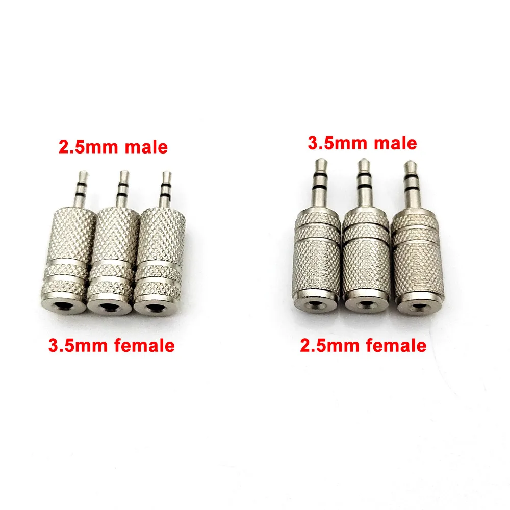

10pcs/lot Jack 3.5 mm to 2.5 mm Audio Adapter 2.5mm Male to 3.5mm Female Plug Connector for Aux Speaker Cable Headphone Jack 3.5