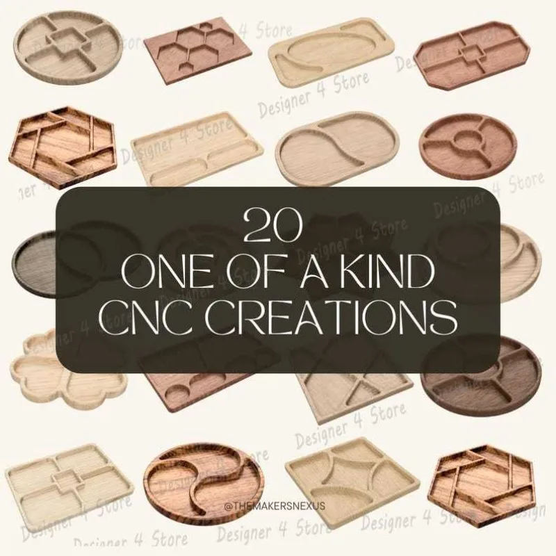 Сервировочный поднос для файлов с ЧПУ Mega Pack 20, уникальный дизайн, цифровая загрузка для лазерной резки и станков с ЧПУ, сделай сам, домашний декор, мгновенная загрузка