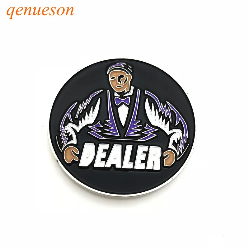 

Top Grade Hot Texas Hold'em 1 PC 55 MM Weight Metal Dealer Button High Quality Poker Chips Souvenir Coins Metal Poker Man DEALER