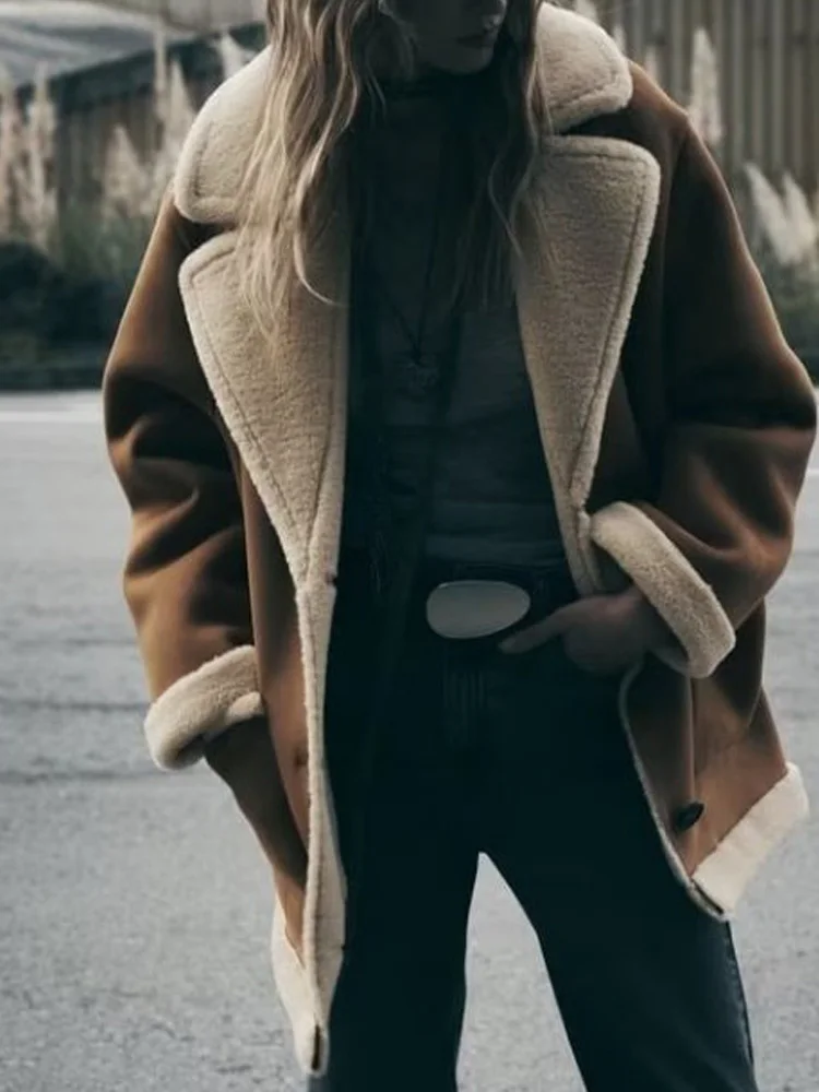 

2023 Женское зимнее шерстяное пальто, модное свободное кашемировое однобортное женское элегантное уличное длинное пальто, верхняя одежда