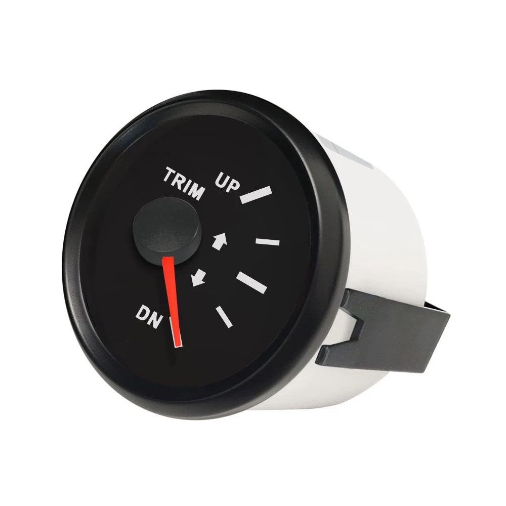 

52mm 2" Waterproof Universal Trim Meter Gauge UP-DN 0-190ohm Signal 12V/24V for Car Marine Boat Yacht Vessels with Red Backlight