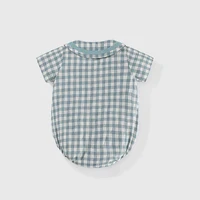 KISKISSING Baby Clothes Girl Charm Plaid Printed Bodysuits for Boys Fashion Summer Newborn Bubble Rompers Baby Boy Clothes 0-24M 2