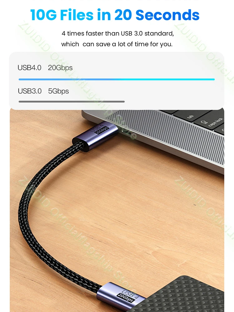 Кабель USB Type-C на 100 Гц 20 Гбит/с 2/3 м |