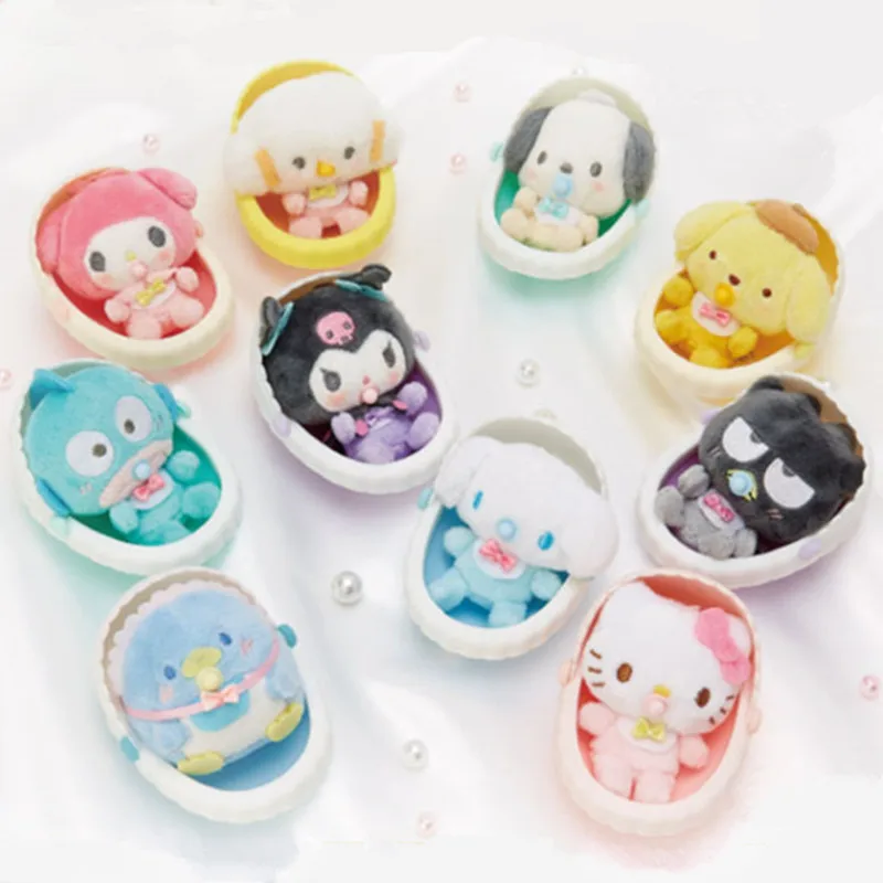 

Cute Kawaii Baby Cradle Plush Toys Pacifier Cogimyun Pochacco Tuxedosam Stuffed Doll Anime Plushie Kids Toys for Girls Children