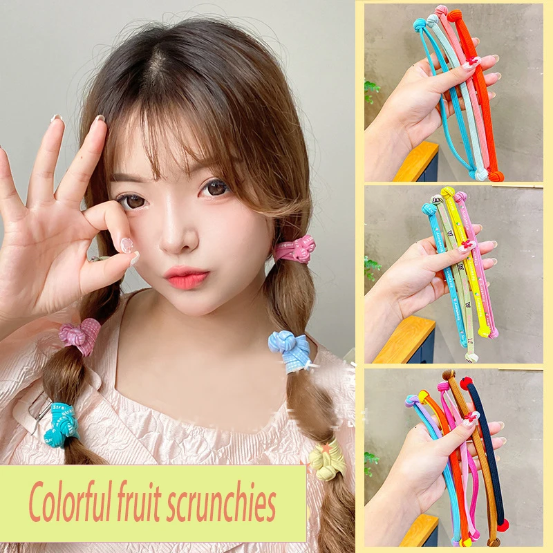 

MeiKeDaiNiceyColor Rope for Girls Summer Ponytail Rubber Band Headdress for Children Hair Knot Double Hair Loop