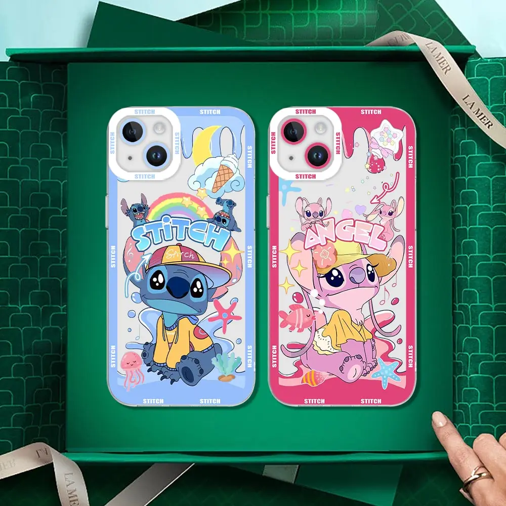 Прозрачный чехол Disney Лило Стич с ангелом для Samsung A81 A11 A10 A10S A03S A03 A02 M60 M23 M22 M12 M11 J7 J530