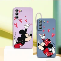 disney mickey minnie london phone case for samsung galaxy s21 s22 pro s20 fe s10 note 20 10 plus lite ultra liquid rope cover