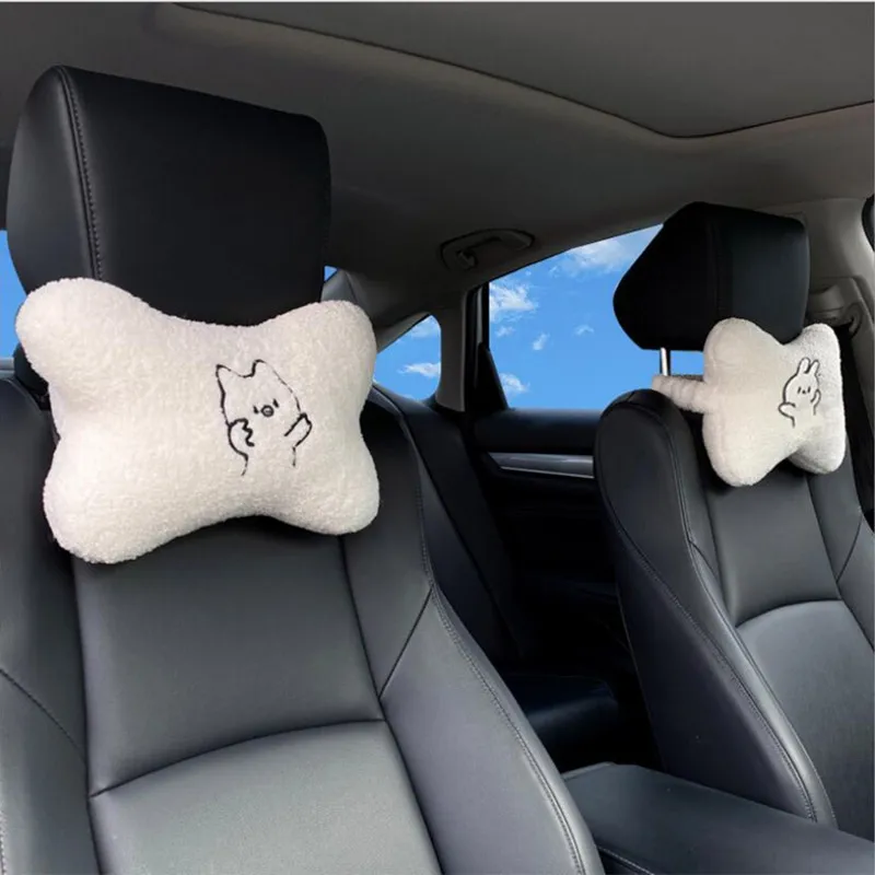 

High Quality Soft Lamb Wool Three Seasons Car Interior Decoration Car Seat Belt Cover Neck Headrest Pillow