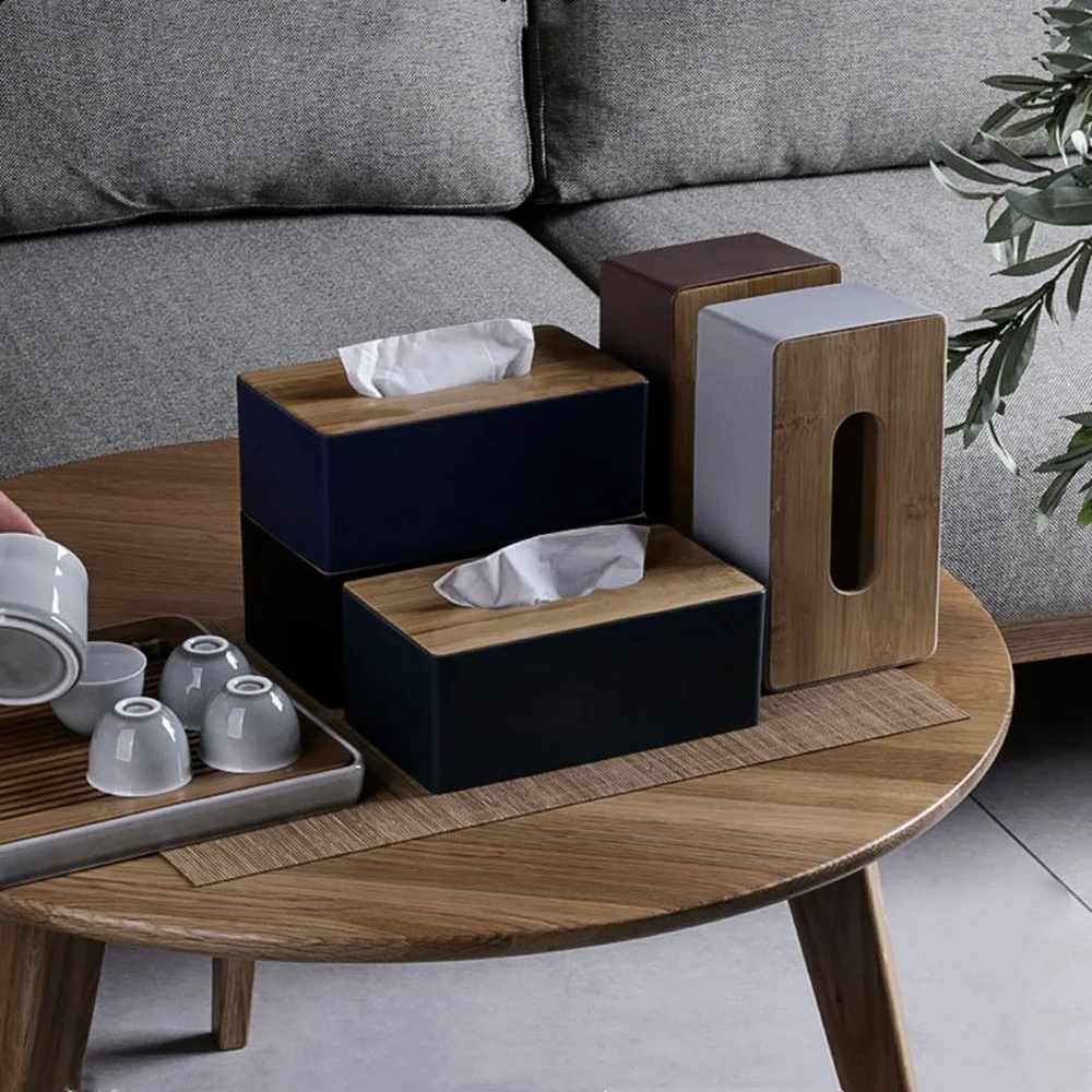 

Tissue Holder Wooden Tissue Box Household Car Furniture Storage Box