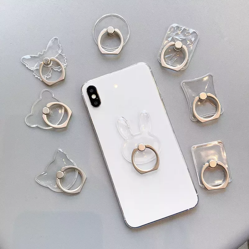 

NEW2023 Stand Finger Ring For cute Cell Smart Transparent holder 11 12 XS MAX