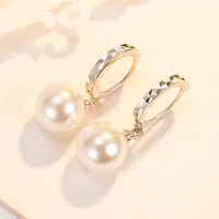 diwenfu sterling silver wedding earrings for brides real pearl jewelry 925 silver aros mujer oreja joyeria de mujer drop earring