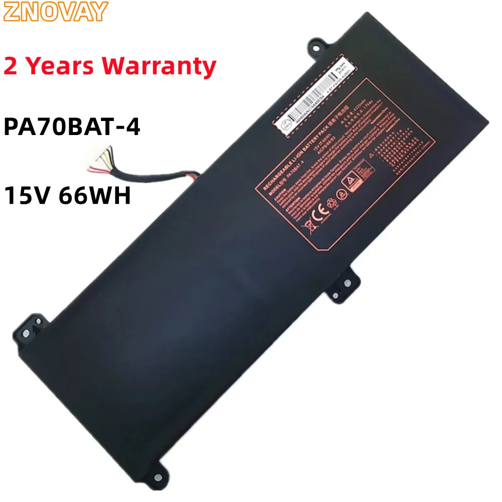 ZNOVAY PA70BAT-4 15V 66WH Battery For Clevo PA70HS PA71HS HASEE PA71HP PA71HP6 6-87-PA70S-61-B01 G97E G99E Laptop Series AKKU