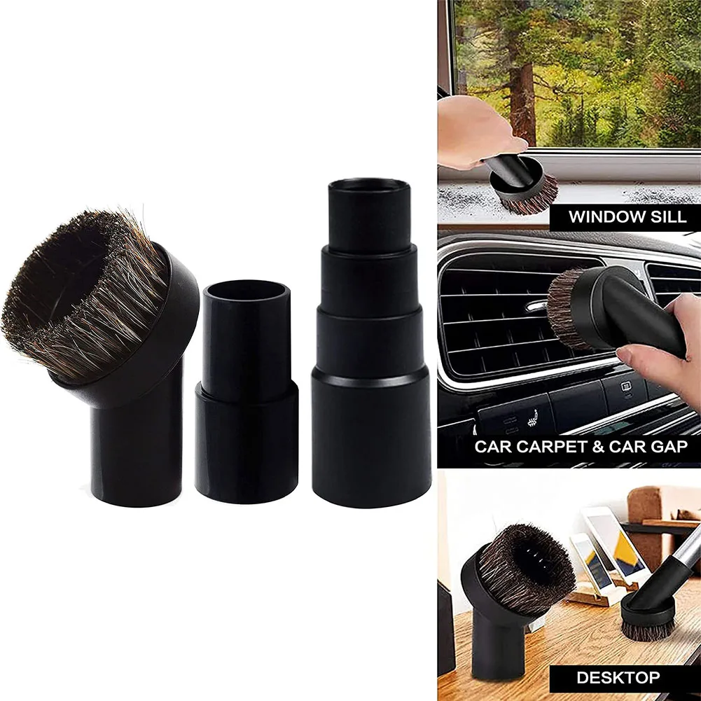 

Vacuum Cleaner Attachment Round Dust Brush Horse Hair With 1-1/4 To 1-3/8 Inch Adapter Dusting Brushes Adapters Sweeper Cleaning