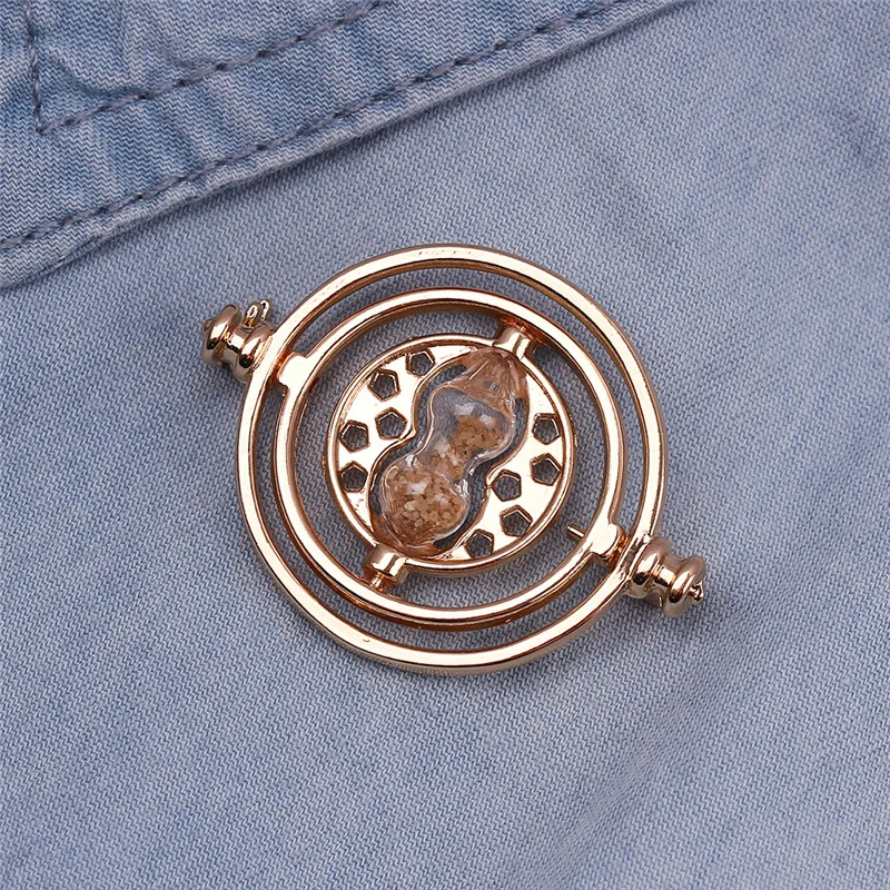 

Harry Potter Hermione Granger Time Turner Hourglass Brooches Lapel Badges Jewelry Gifts for Fans Custom