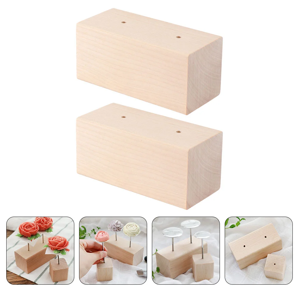 

2Pcs Decorating Bases Decorating Table Wooden Decorating Nail Table (Wood Color)
