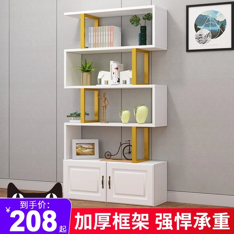 

Bookshelf Floor Partition Storage Rack Multi-Layer Living Room Simple Bookcase Storage Combo Shelf Display Stand Office
