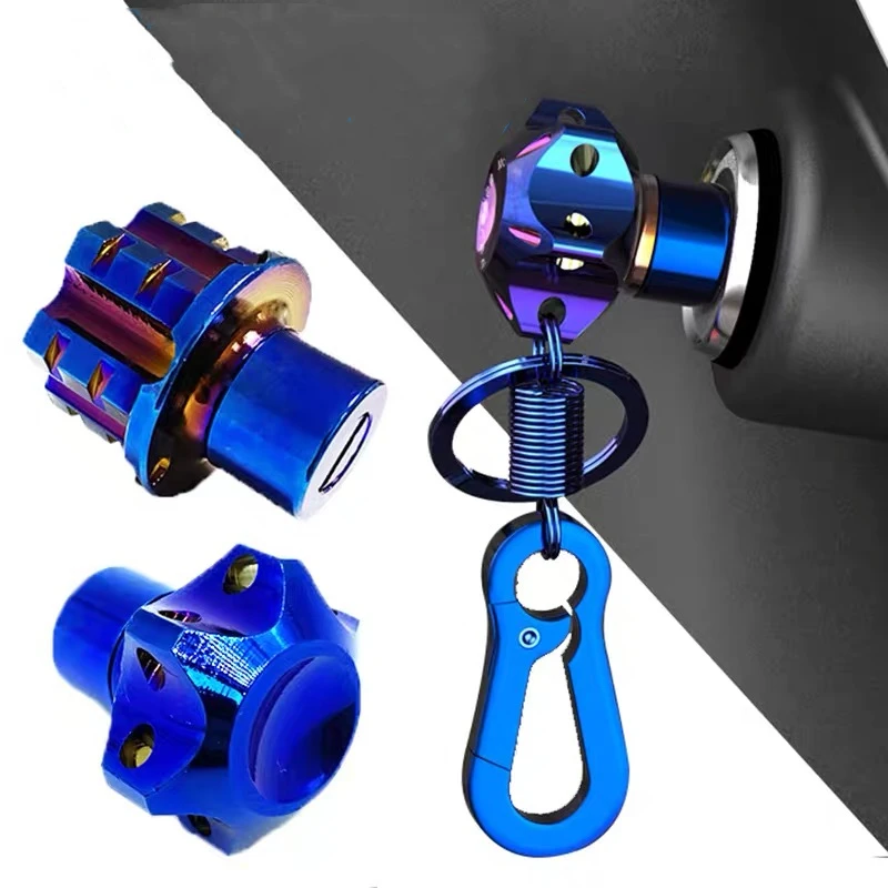 

General For Car Motorcycle Key Head Accessories Cnc Modified Burnt Titanium Key Racing Boat Hexagonal Burnt Titanium Chain Keys